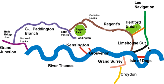 Map of London's canals